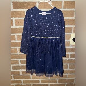 Hanna Andersson Navy Shimmer Star Dress In Soft Tulle Size 110 or Size 5